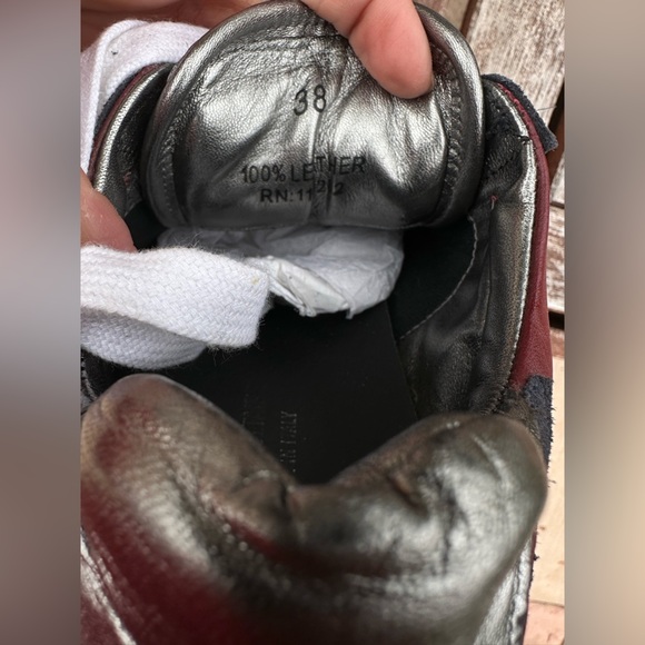 Zadig & Voltaire ZV1747 Flash Low Top Sneakers Burgundy Leather Size 38 - Picture 11 of 12